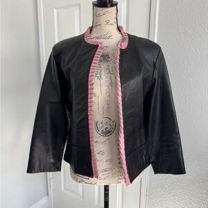 Ariella Black and Pink leather jacket